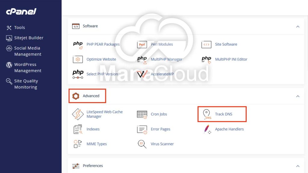 پیدا کردن ابزار Track DNS