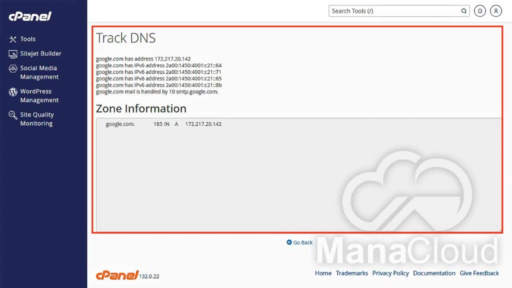 تحلیل نتایج Track DNS