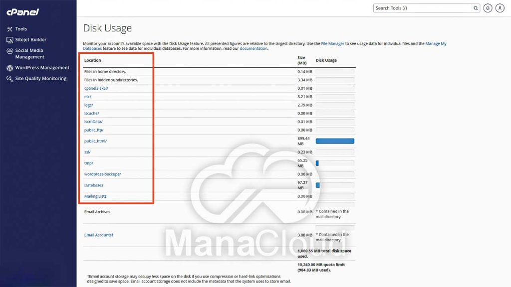 مسیر فایل‌ها در هاست