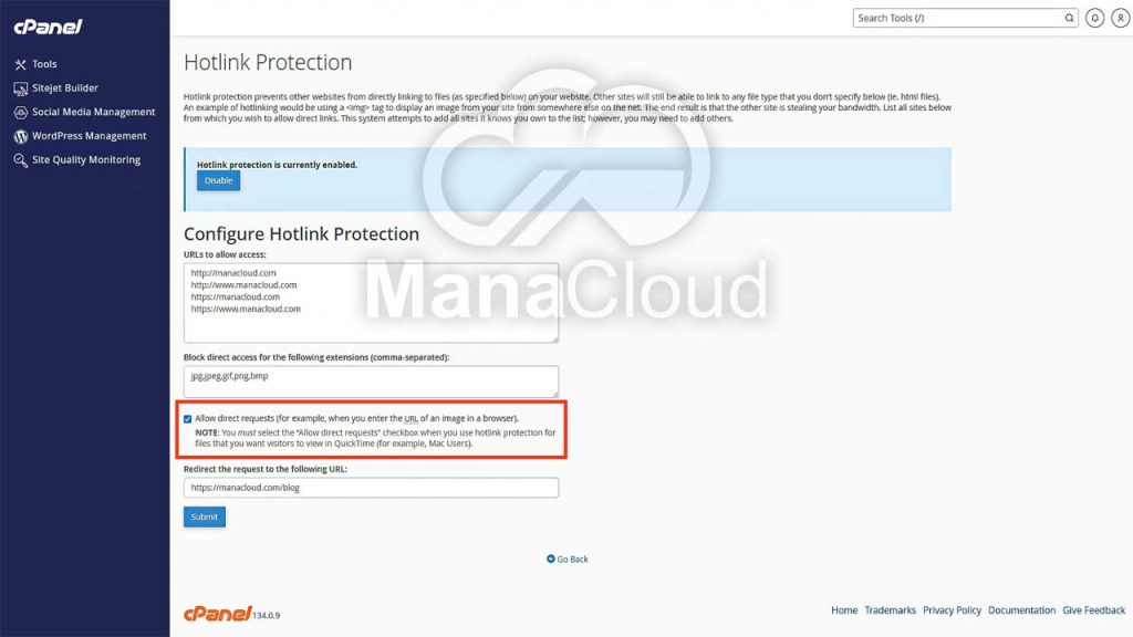 Allow direct requests