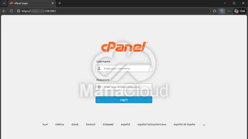 ورود به سی پنل از طریق IP سرور